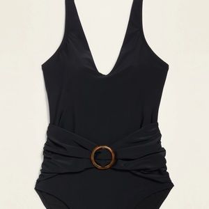 Old Navy Deep V-Neck O-Ring Belt Swimsuit